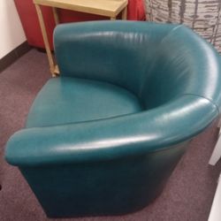 Turquoise Swivel Barrel Accent Chair 