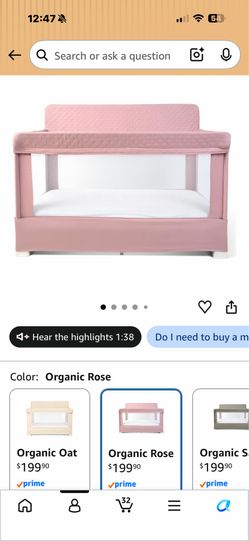 Pink Mesh Baby Crib