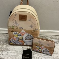 NWT Loungefly Wall E Daydreaming Backpack And Wallet