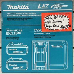 Makita 18V LXT 2 4.0AH Batteries & Charger Brand New 
