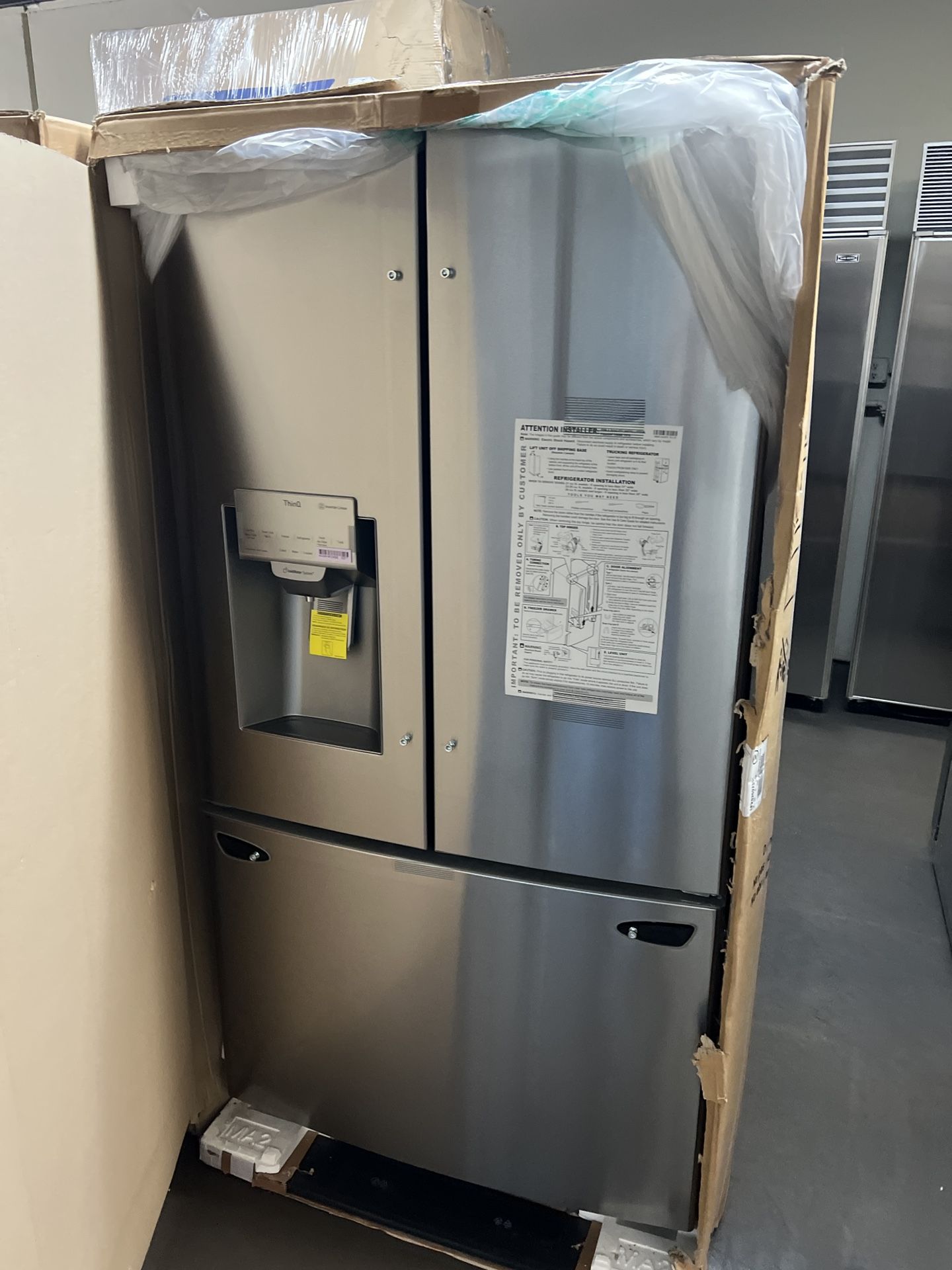 New In Box Lg French Style Stainless Steel Refrigerator