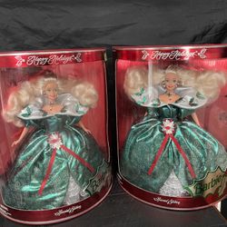 1995 Happy Holiday Barbie Doll, NRFB x 2