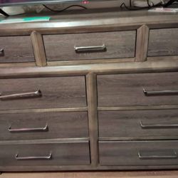 Long 9 drawer Dresser and matching night stand