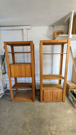 Wooden shelving units