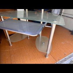 frosted glass desk VERY GOOD CONDITION, No Damage