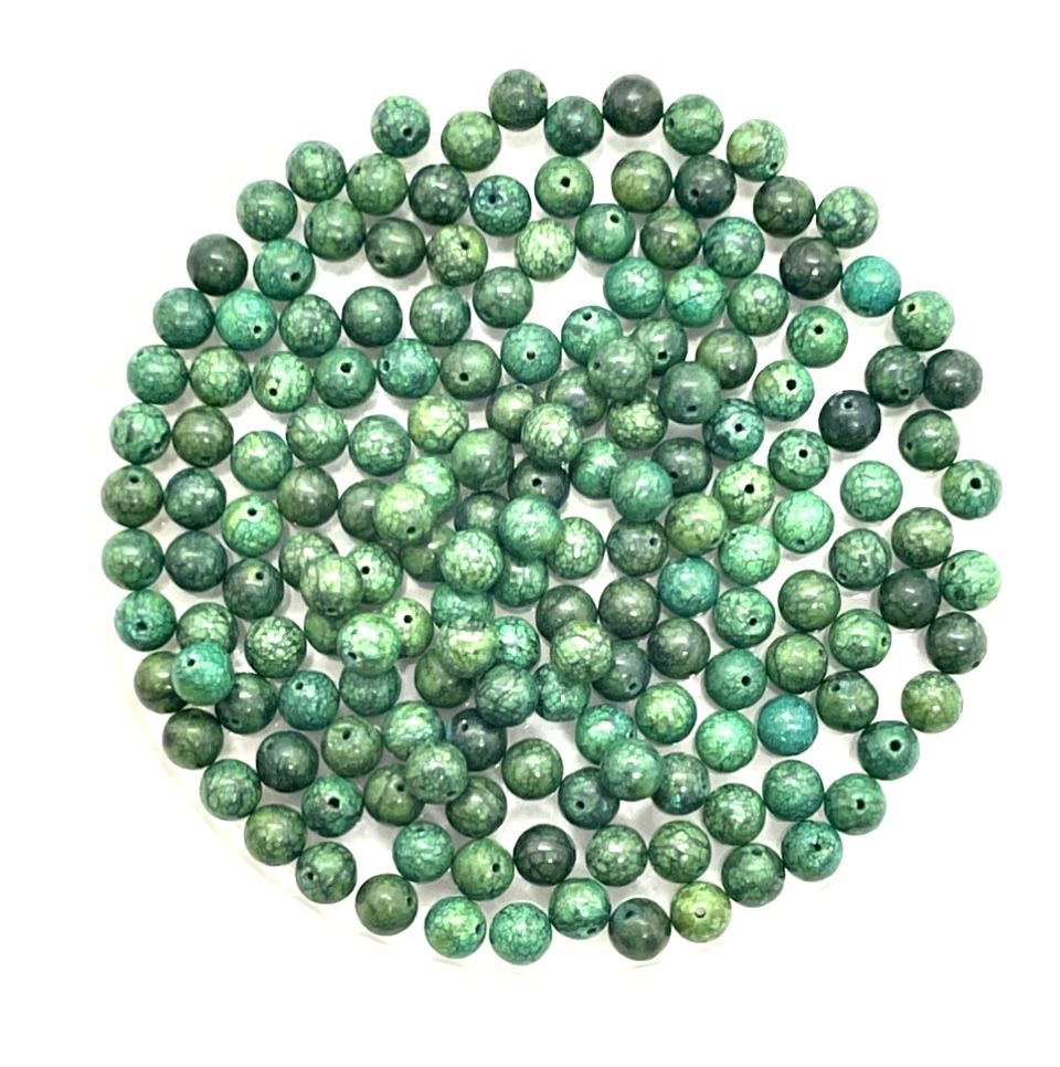62 Green Stone Beads