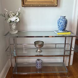 Silver And Glass Console Table
