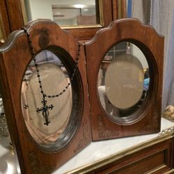 Vintage Wooden Double Oval Picture Frame