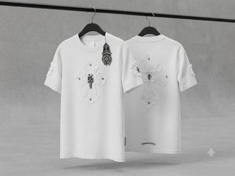 Chrome Hearts Style Cross Patch T-Shirt - White (Brand New)