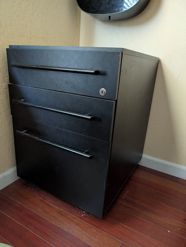 black vertical file cabinet rolling storage stand with 3 drawers