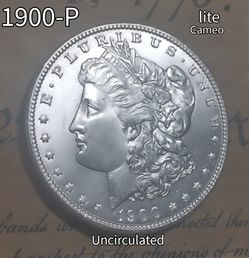 1900-P Morgan Silver Dollar; Choice MS/BU, Full Feathering, Semi Key Date 