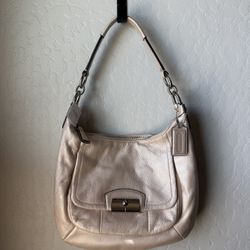 Coach Kristin Crossbody Champagne Leather Hobo Bag F22306 NWT