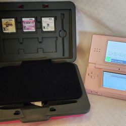 Nintendo DS Lite Pink  Used w/ caseNgames