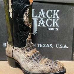 Black Jack Natural Hornback Boots – Handmade in USA Botas Black Jack de Caimán Natural Hornback – Hechas en USA