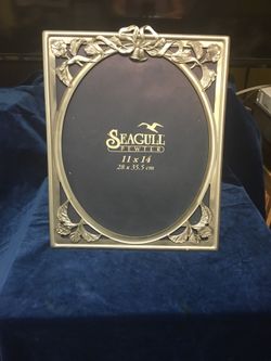 WEDDING 11 X 14 PEWTER FRAME $15 (needs glass)