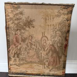 Belgian Tapestry. Court Scene. 16*20 Inch