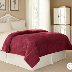 Velux Burgundy Plush velvety soft comforter