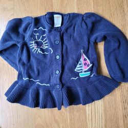 Gymboree  2T Legging Cardigan Sweater Floral Navy