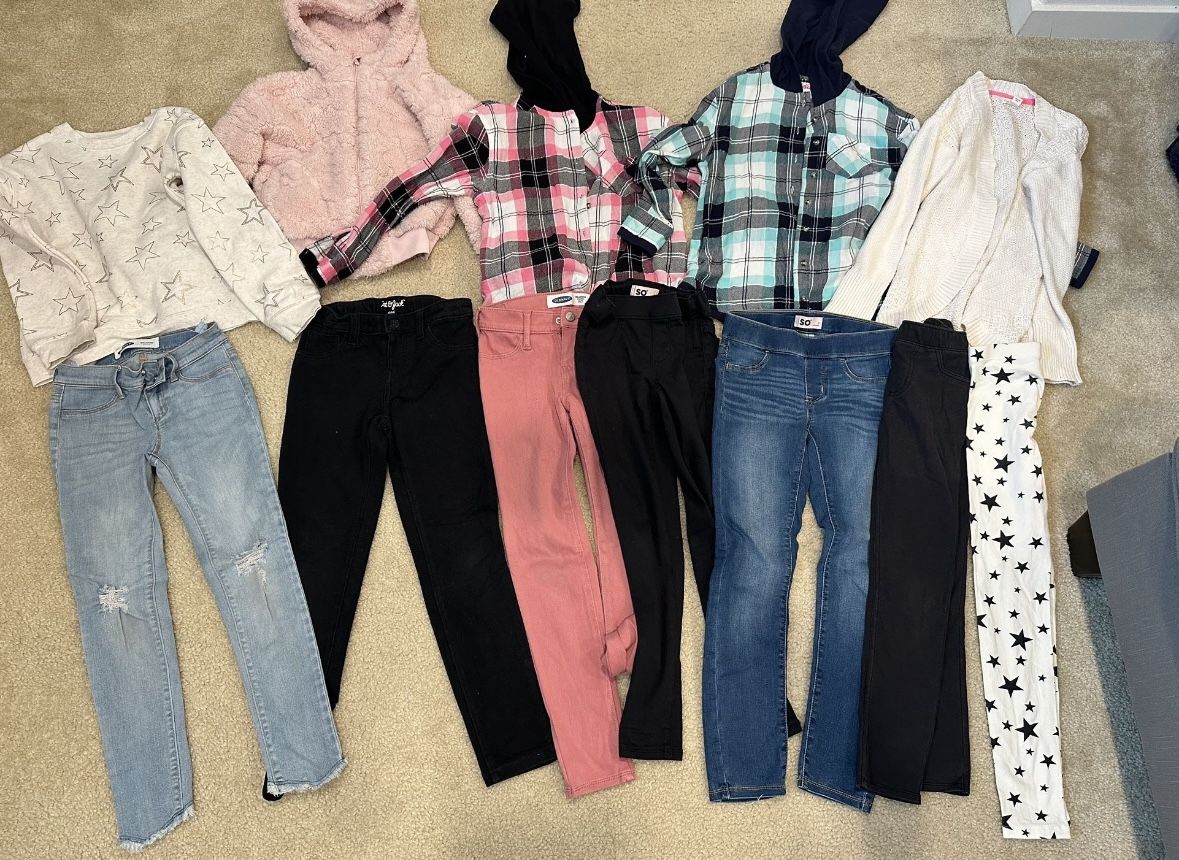 Girls Pants And Tops Size 7-8 Bundle