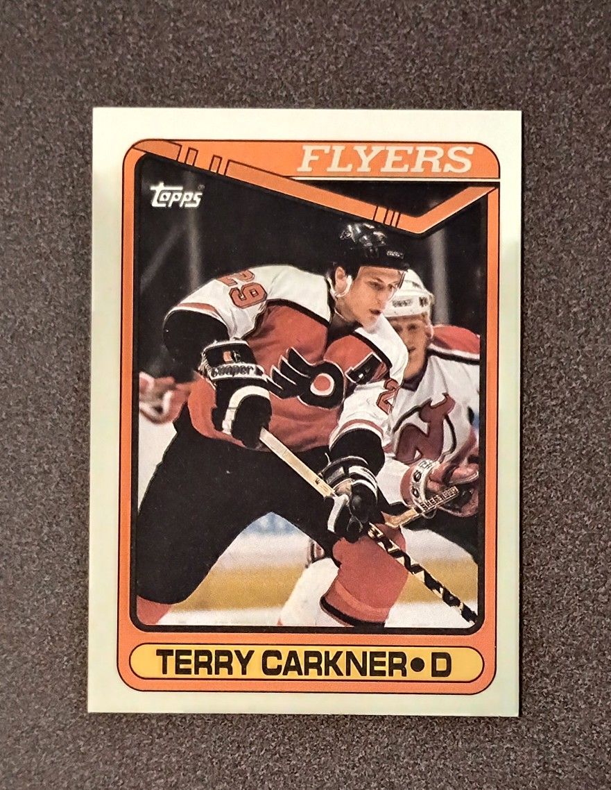 1990-91 Topps Terry Carkner Philadelphia Flyers #381 Hockey Card Vintage Collectible NHL