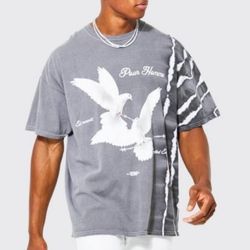 Oversized Bleach Tie Dye Graphic T-shirt