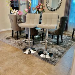 Clearance White $69 each  Brand New In The Box Adjustable Bar Stools PU Leather Bar Chair