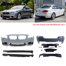 Fits 2011-2016 BMW 5-Series F10 M-Tech Front Rear Bumper +528i Diffuser +Side Skirts