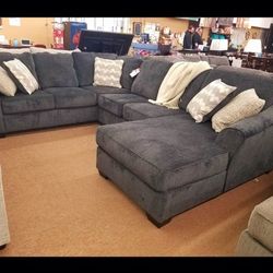 C1S37__ 3-piece Slate Sectional With Chaise * P a y  E a s i l y