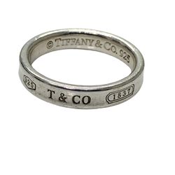 Tiffany & Co .925 Sterling Silver Narrow 1837 Ring Sz 7