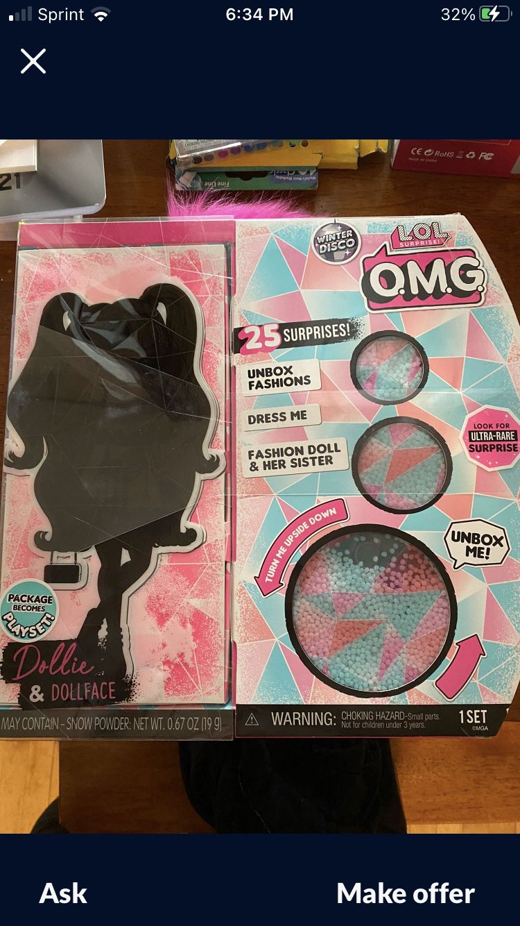 LOL OMG DOLLIE AND DOLLFACE Little Sister SET OF 2