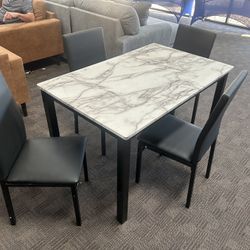 Black And White Dining Table Set 