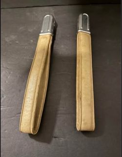 OEM Rolls-Royce Silver Spirit Silver Spur Tan Leather Door Assist Straps Pair.