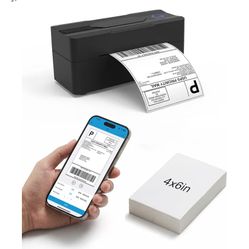 Forc Bluetooth Thermal Shipping Label Printer, 4x6 Wireless Thermal Label Printer for Small Business, Compatible with Android, iPhone, Windows & Mac, 