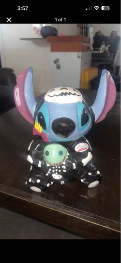 Disney Stitch Ceramix Cookie Jar Halloween Skelton spooky decor