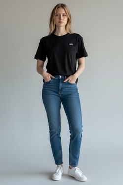 Black T-shirt available in sizes S and XL