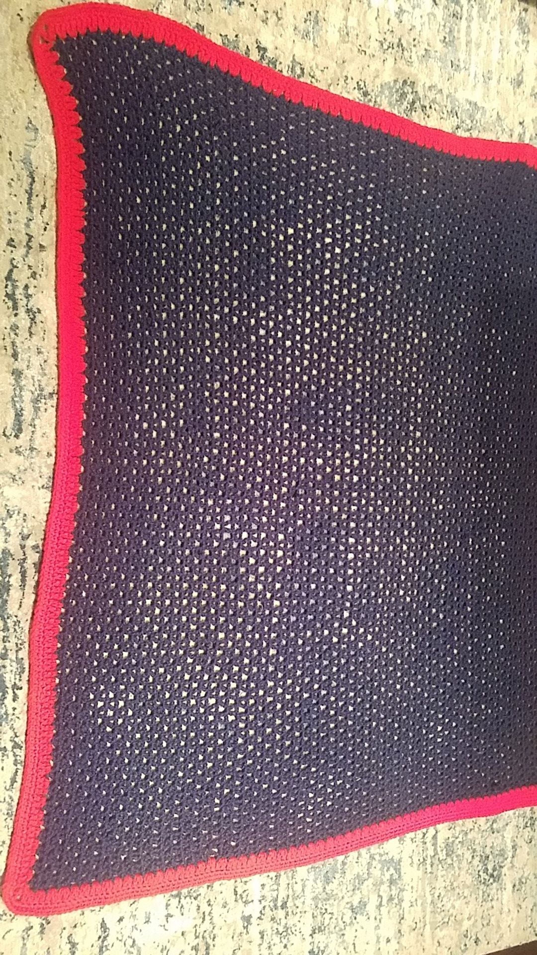 Navy/Red throw blanket! Handmade!