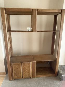 Free 🫶 Solid Wood Entertainment Center / Bookshelf (Great Condition!)