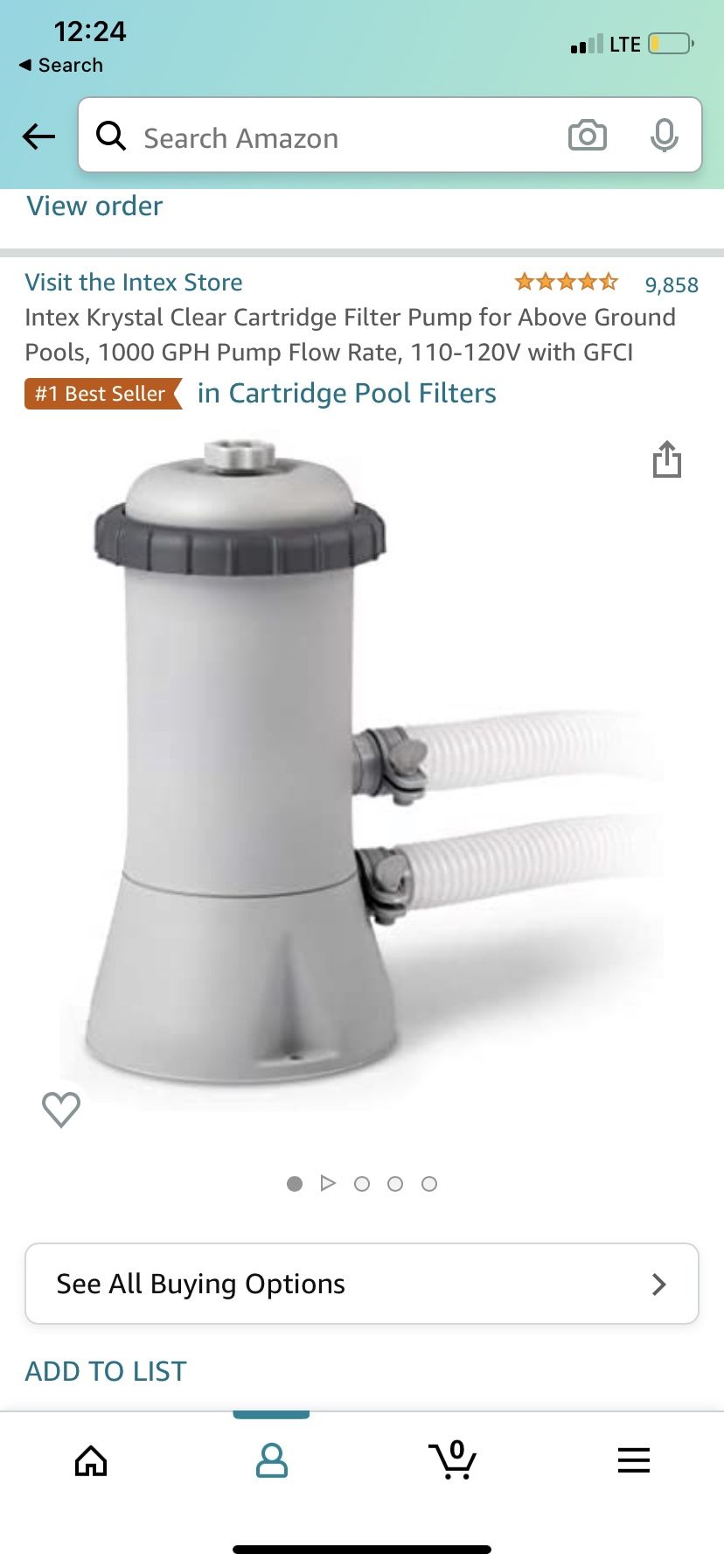 Brand New , Unopened Krystal Clear Intex Filter 1000gph