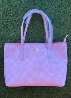 Baby pink C tote bag