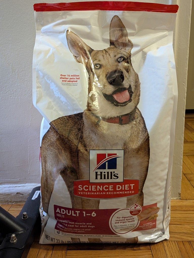 Hill's Science Diet Dry Dog Food, Adult 1-6, Salmon Brown Rice, 33 lb Bag