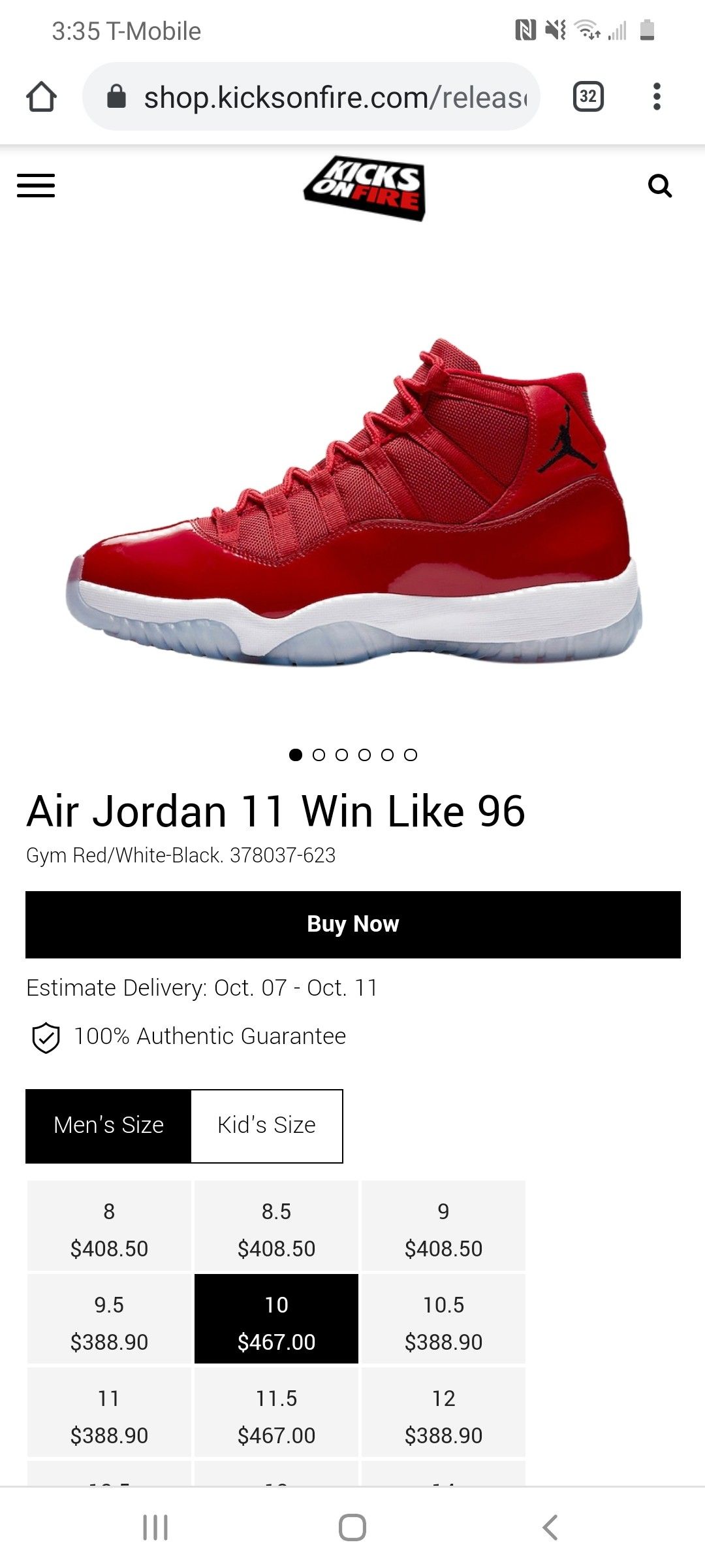 Jordan 11 win like 96