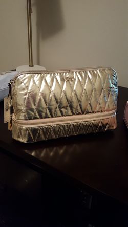 New gold metallic cosmetic bag
