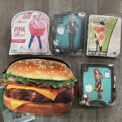Kids Halloween Costumes (cupcake, Jack Skellington, Pizza, Burger, & Sally)