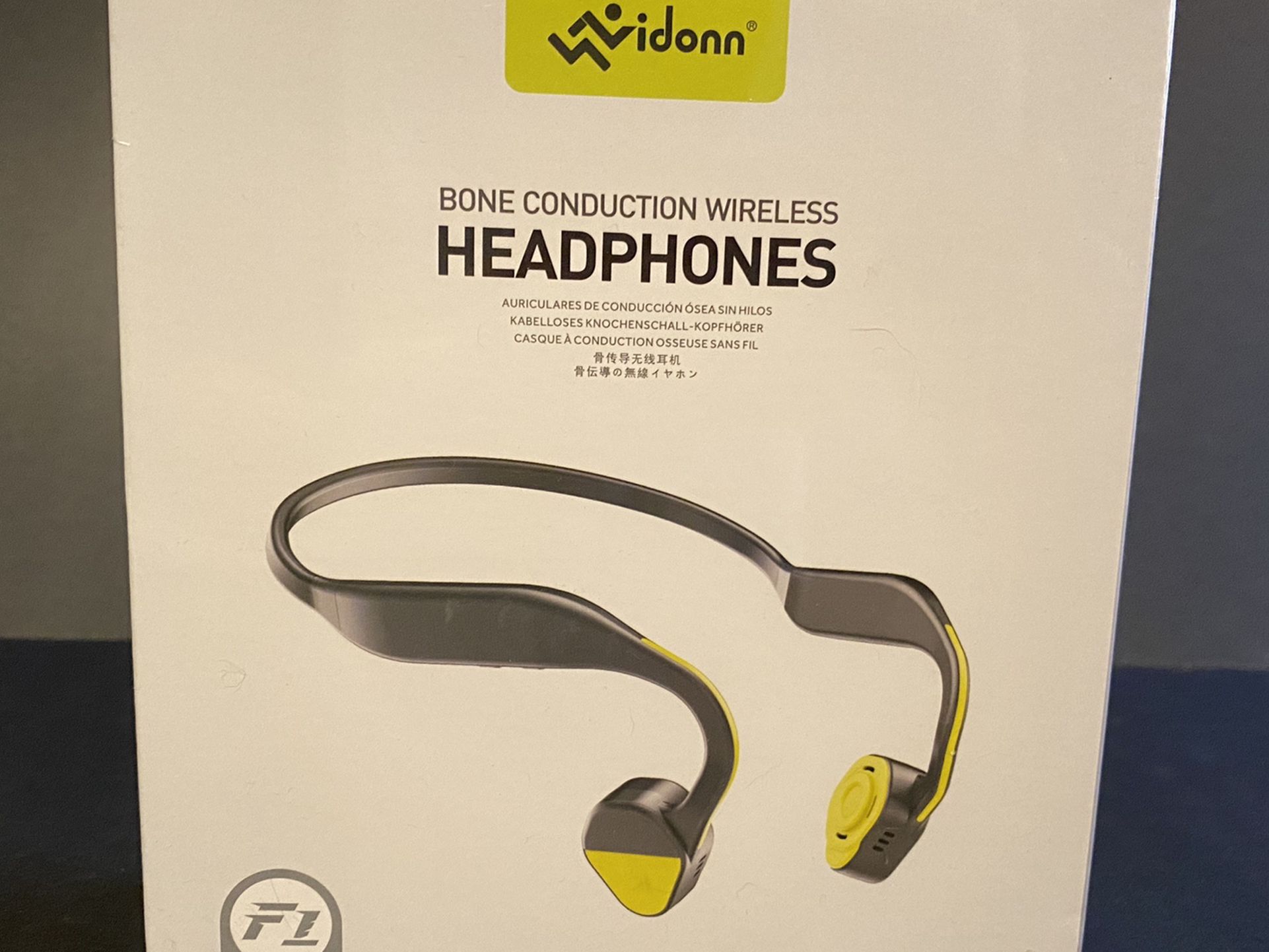 Bone Conduction Headphones Bluetooth 5.0 Vidonn F1 Titanium Open Ear Wireless Sports Headset Stereo Sweatproof with Mic for Running（Blue）