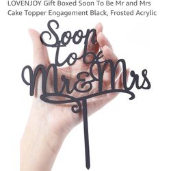 Black Loven Joy Gift Box Cake Topper