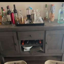 Table, 6 Chairs, Bench And Buffet 