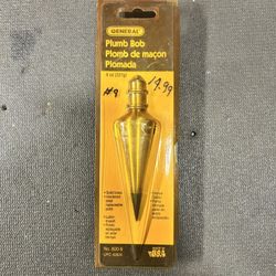 General Hardware 8 Oz Solid Brass Plumb Bob No 800-8 New 
