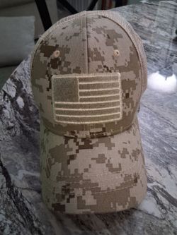 Desert Digital Camo Trucker Hat with US Flag Patch