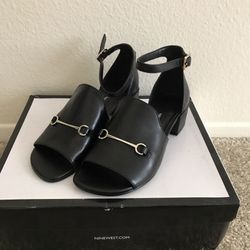 Nine West Black Ankle Strap Sandals Size 5.5