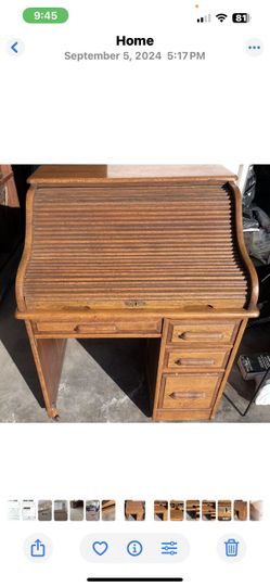 Antique Edwardian Oak Rolltop Desk – Angus of London (c.1910) – 36” Wide